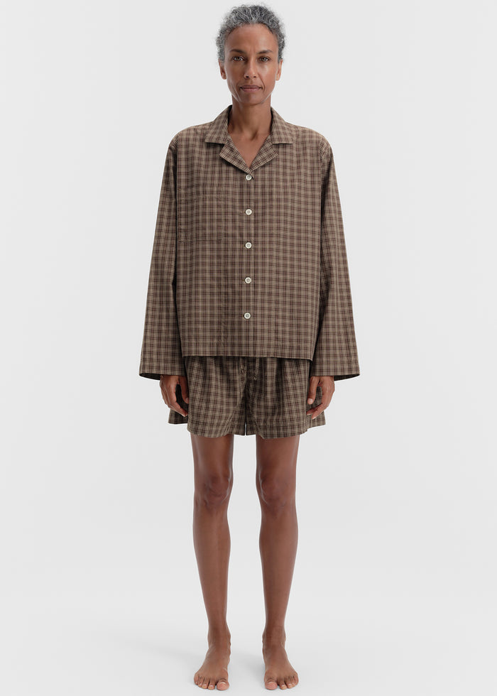 Tekla Fine Twill Shorts - Serra Checks