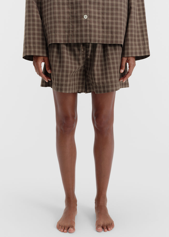 Tekla Fine Twill Shorts - Serra Checks