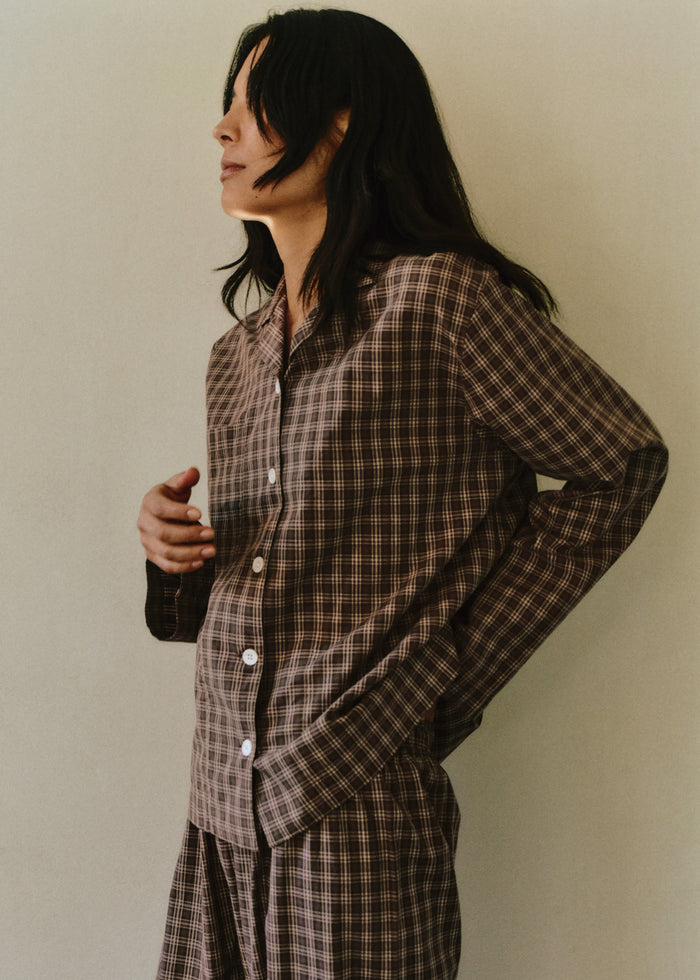 Tekla Fine Twill Shorts - Serra Checks