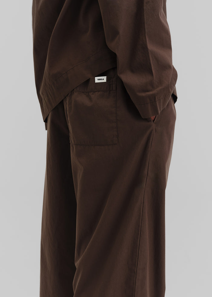 Tekla Poplin Pyjama Pants - Coffee