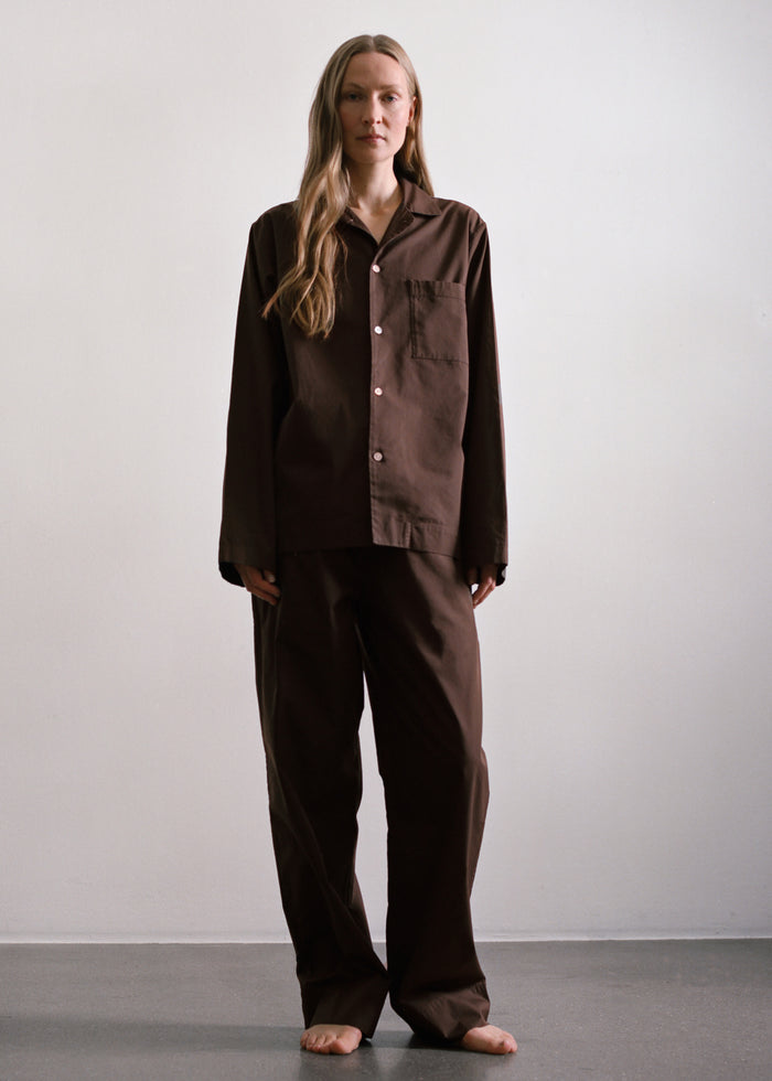 Tekla Poplin Pyjama Pants - Coffee