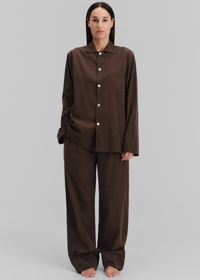 Tekla Poplin Pyjama Pants - Coffee
