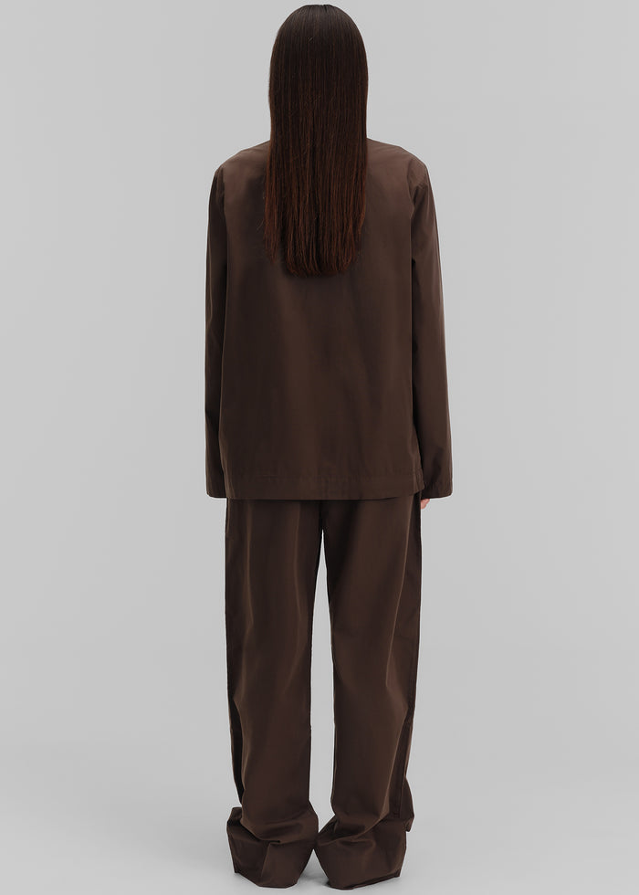 Tekla Poplin Pyjama Pants - Coffee