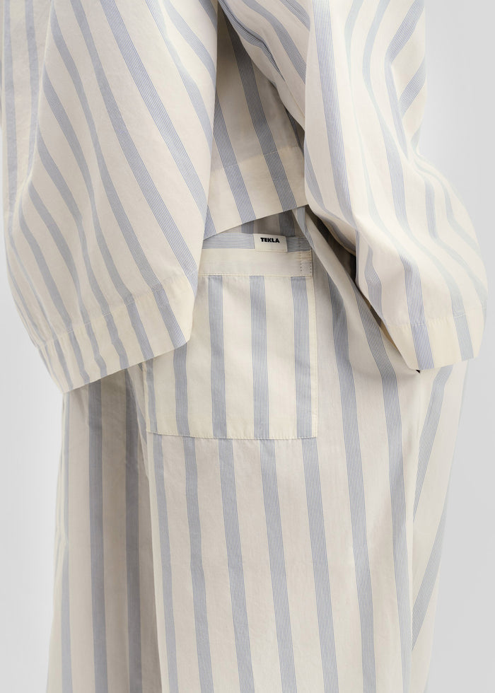 Tekla Poplin Pyjama Pants - Needle Stripes