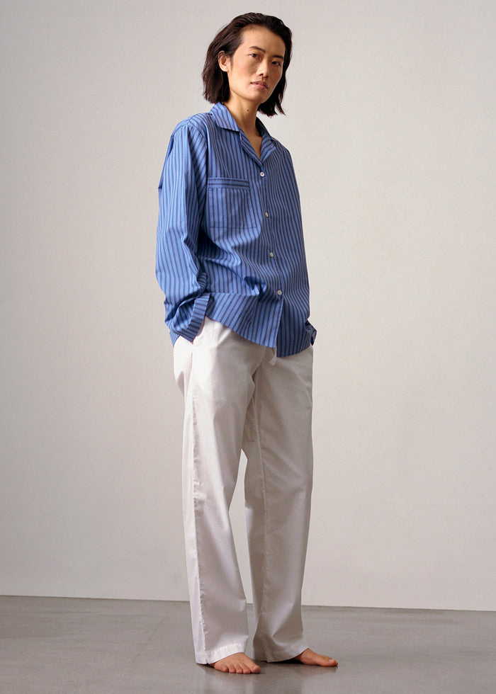 Tekla Poplin Pyjama Shirt - Boro Stripes