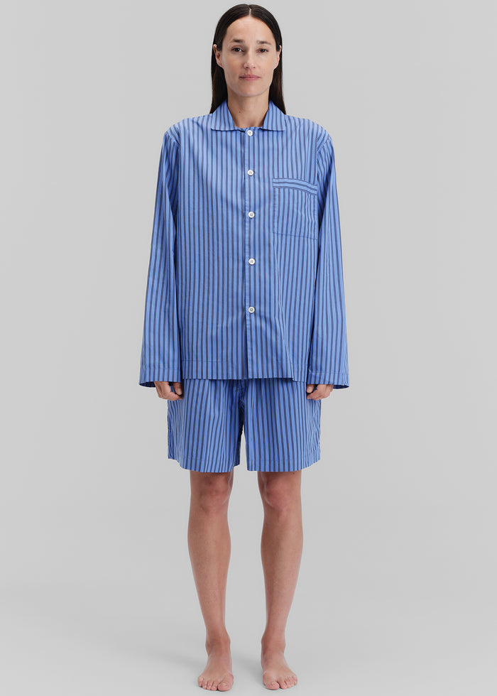 Tekla Poplin Pyjama Shirt - Boro Stripes