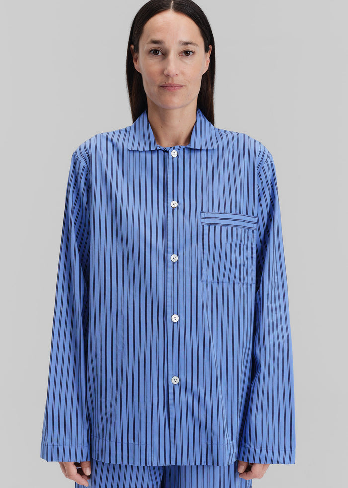 Tekla Poplin Pyjama Shirt - Boro Stripes