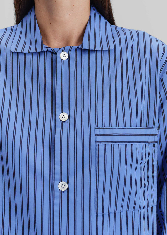 Tekla Poplin Pyjama Shirt - Boro Stripes