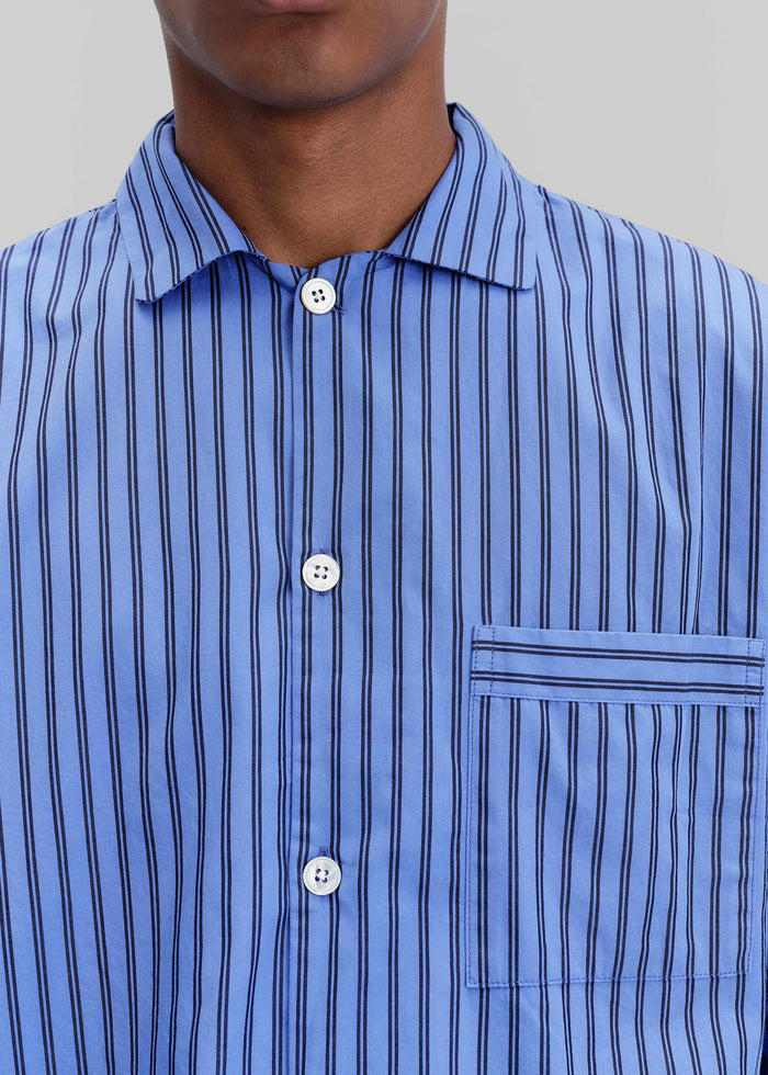 Tekla Poplin Pyjama Shirt - Boro Stripes
