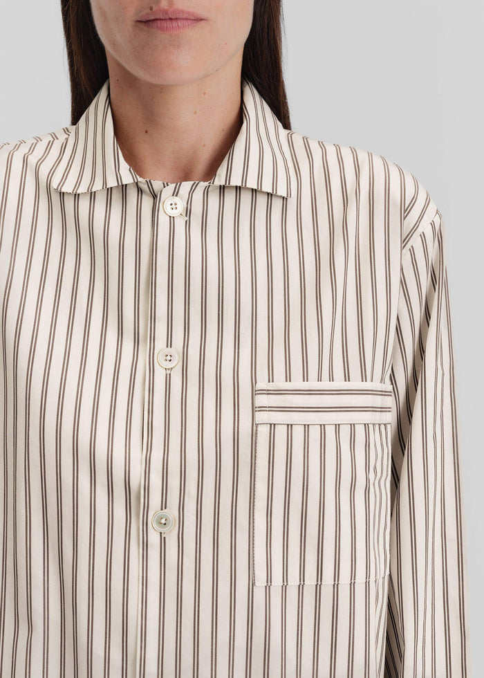 Tekla Poplin Pyjama Shirt - Hopper Stripes