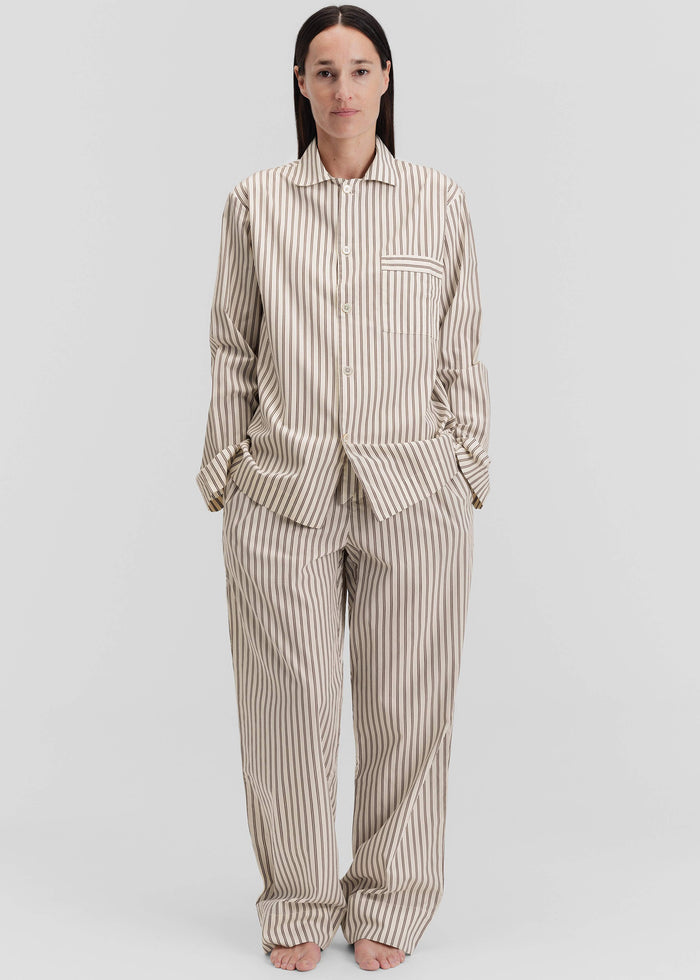 Tekla Poplin Pyjama Shirt - Hopper Stripes