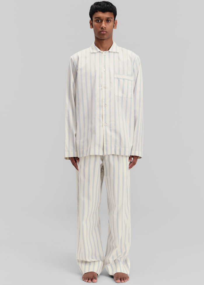 Tekla Poplin Pyjama Shirt - Needle Stripes