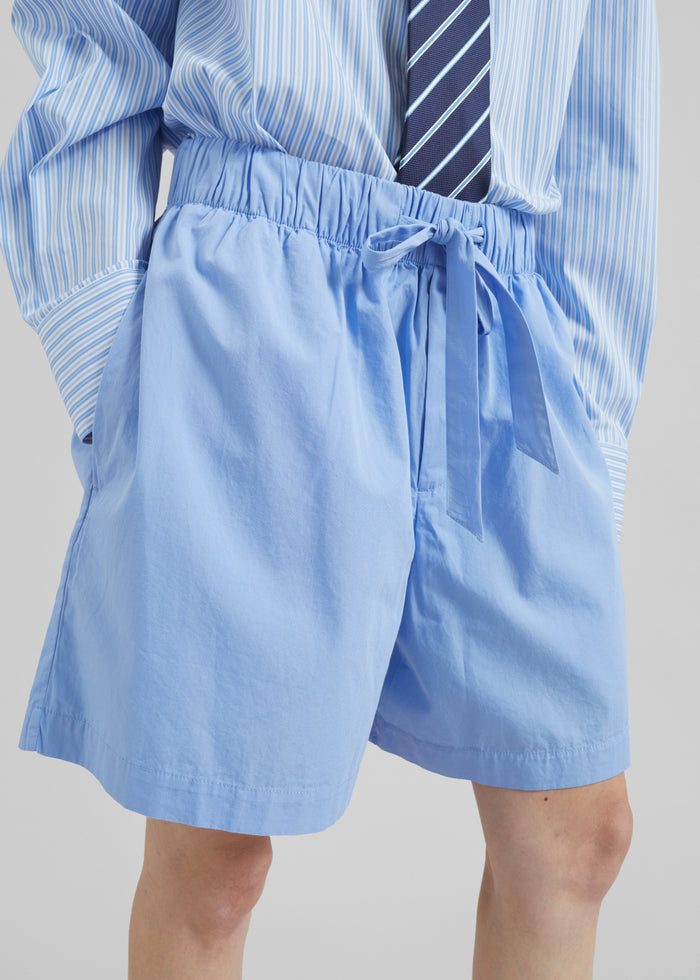 Tekla Poplin Pyjama Shorts - Cornflower Blue