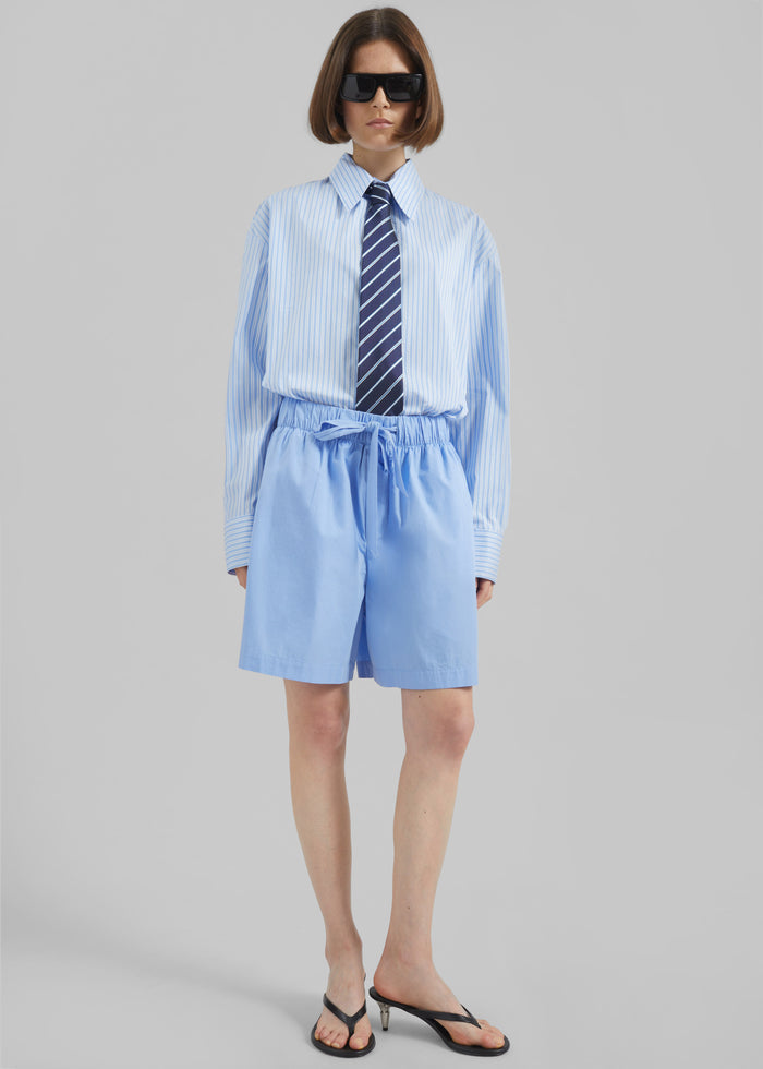 Tekla Poplin Pyjama Shorts - Cornflower Blue