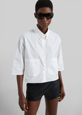 Tellaro Cropped Boxy Shirt - White