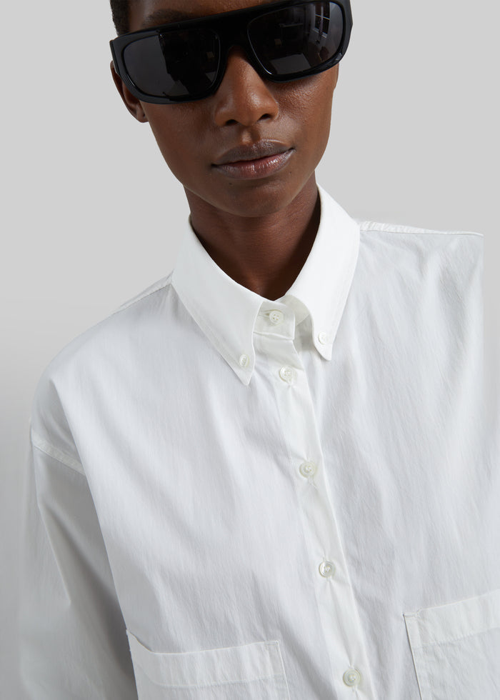 Tellaro Cropped Boxy Shirt - White