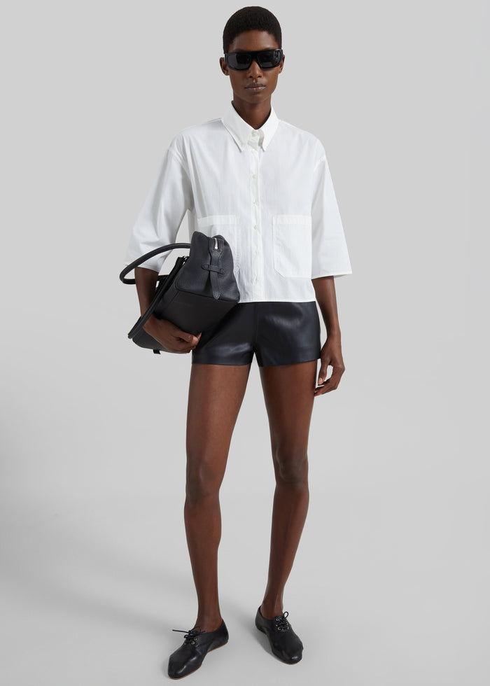 Tellaro Cropped Boxy Shirt - White