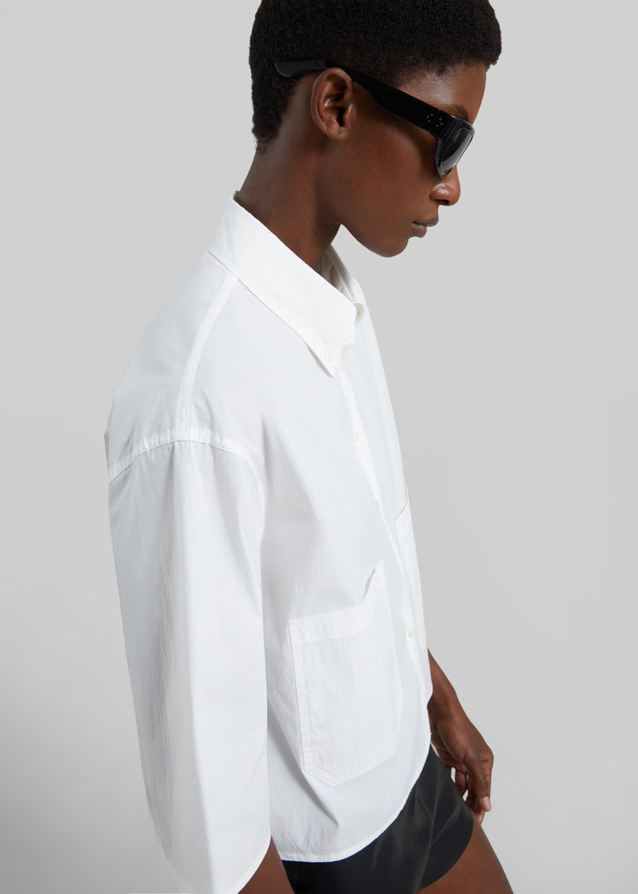 Tellaro Cropped Boxy Shirt - White