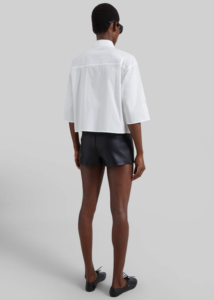 Tellaro Cropped Boxy Shirt - White