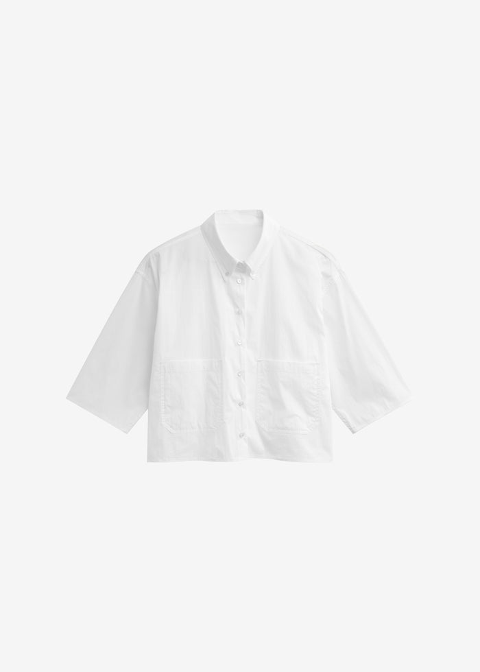 Tellaro Cropped Boxy Shirt - White