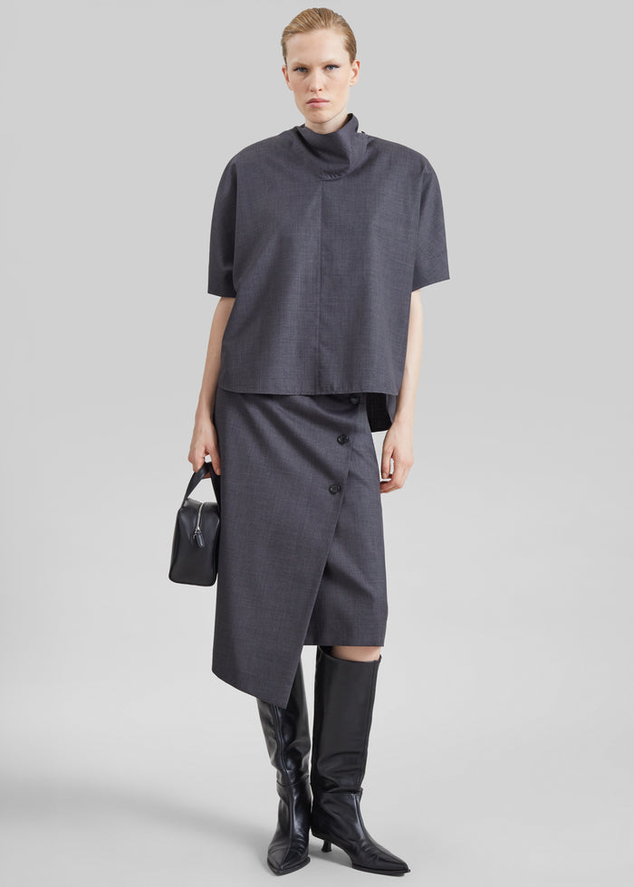 Telluride Draped Top - Dark Grey