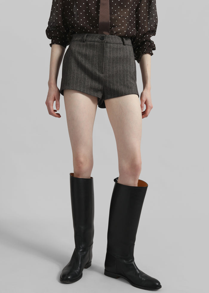 Tenby Striped Hot Pants - Brown Melange