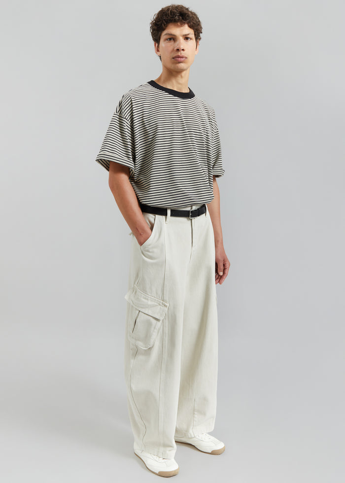 Terence Curved Cargo Pants - Light Beige
