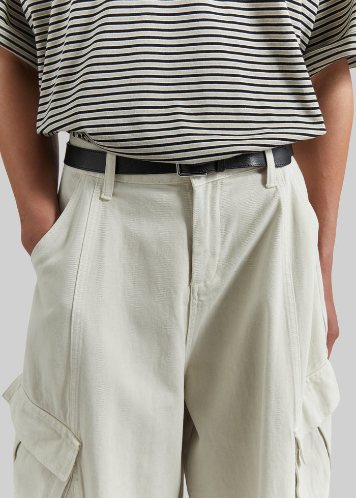 Terence Curved Cargo Pants - Light Beige