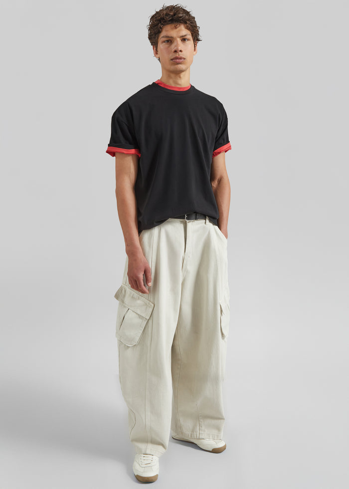 Terence Curved Cargo Pants - Light Beige
