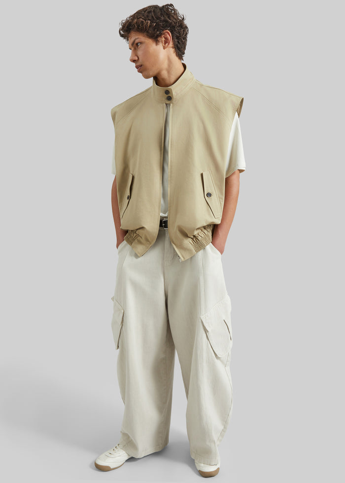 Terence Curved Cargo Pants - Light Beige