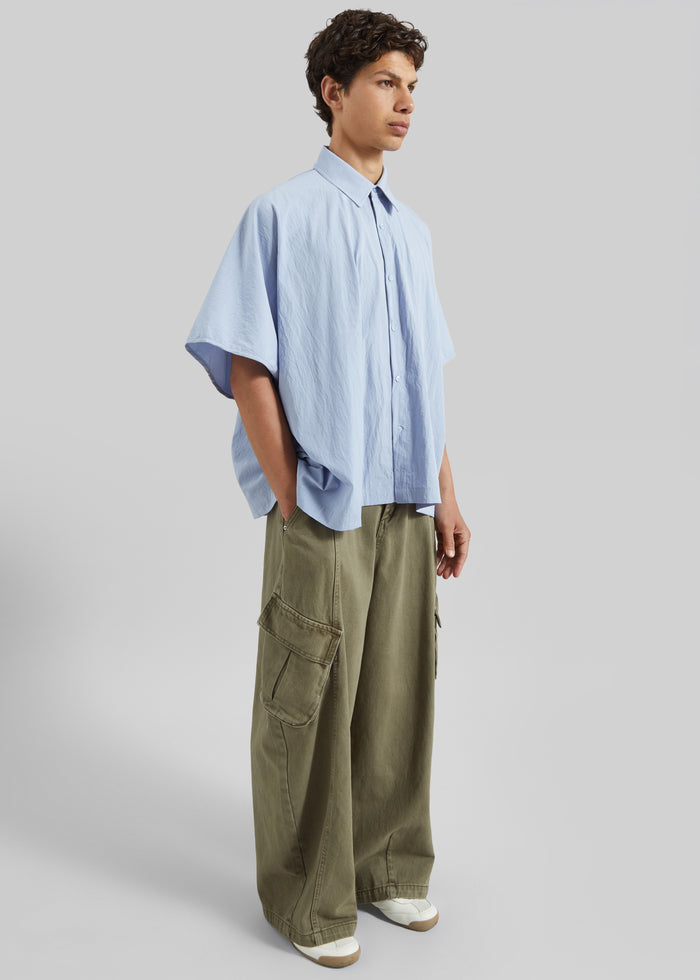 Terence Curved Cargo Pants - Pale Olive