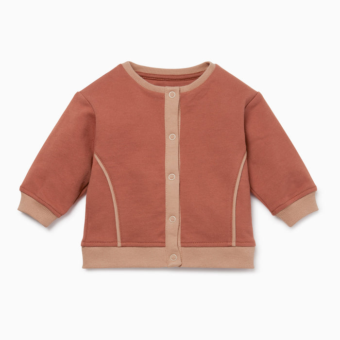 Terracotta & Caramel Dress, Ruffle Tee & Cardigan Day Outfit