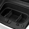 ACP10799 - Tesla Series Model Y Juniper (2025+) Frunk Divider | TO229J in Black installed inside front trunk showing divided compartment organizer layout