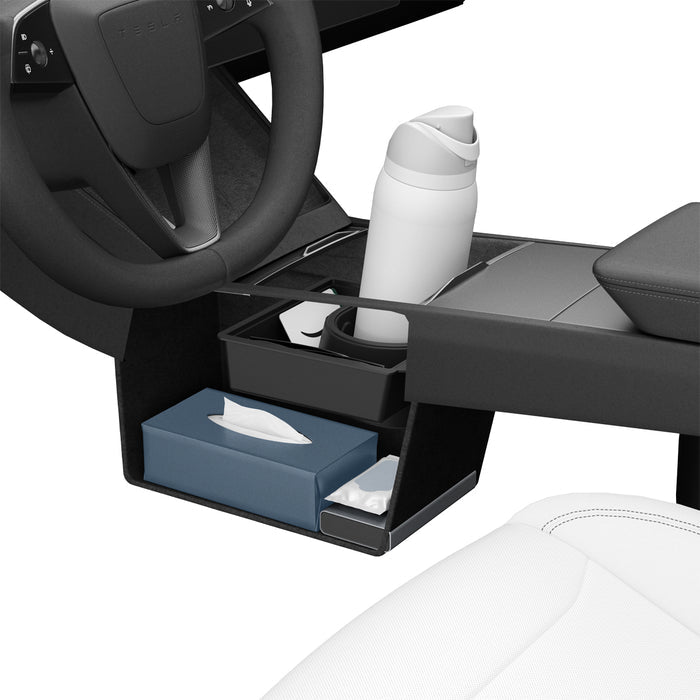 ACP10951 - Tesla Series - Sliding Console Organizer with Bottle Holder | TO220SC showing 3D view of organizer inside console