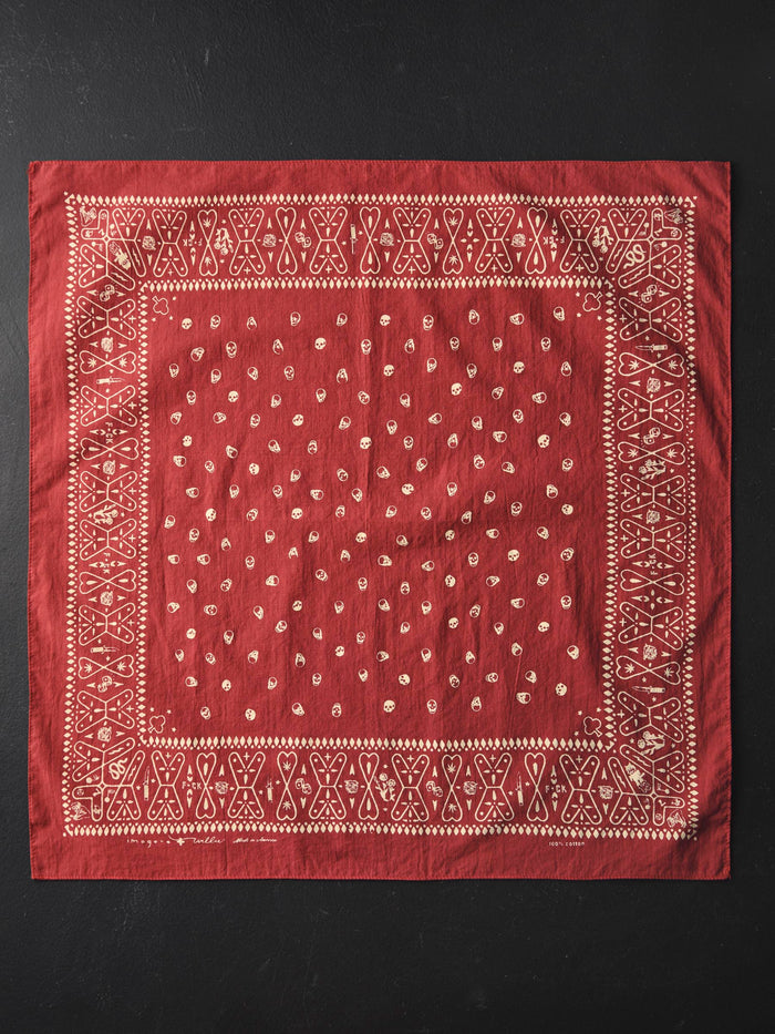 Dark Slate Gray the "muerte" bandana in red