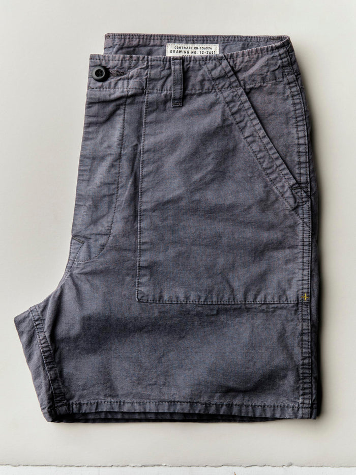 Dark Slate Gray the ripstop fatigue short in sunfaded navy