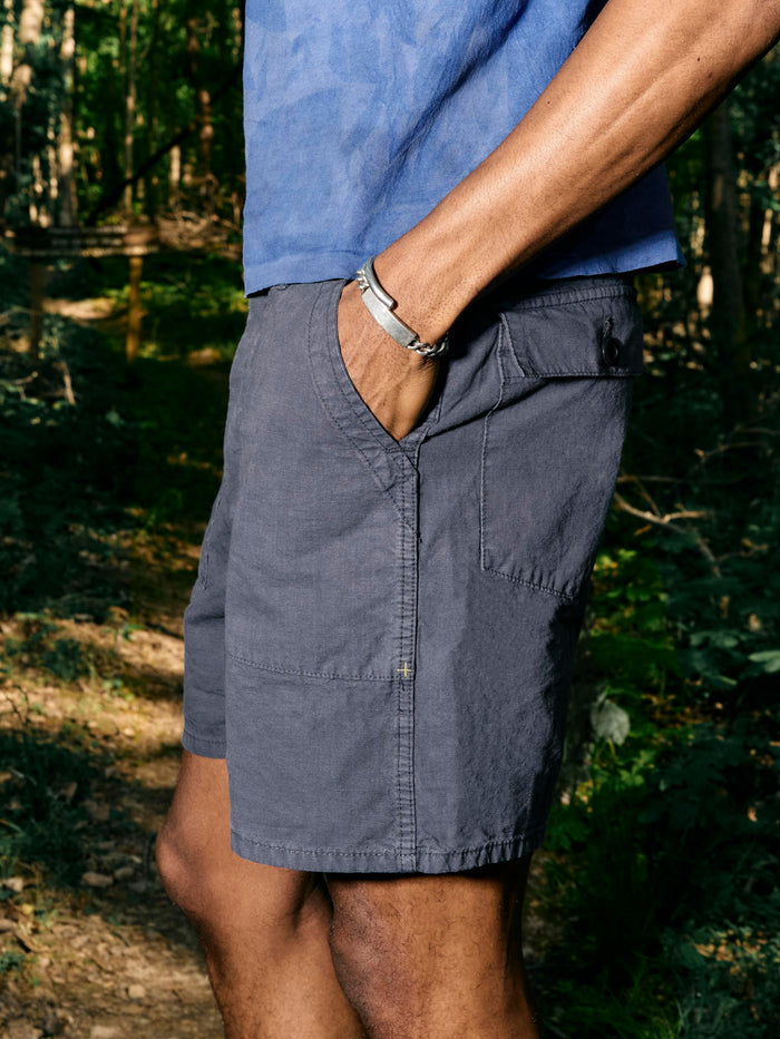 Black the ripstop fatigue short in sunfaded navy
