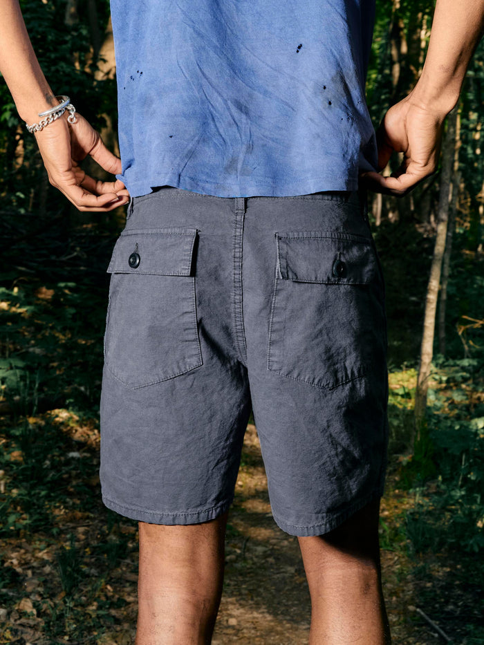 Black the ripstop fatigue short in sunfaded navy