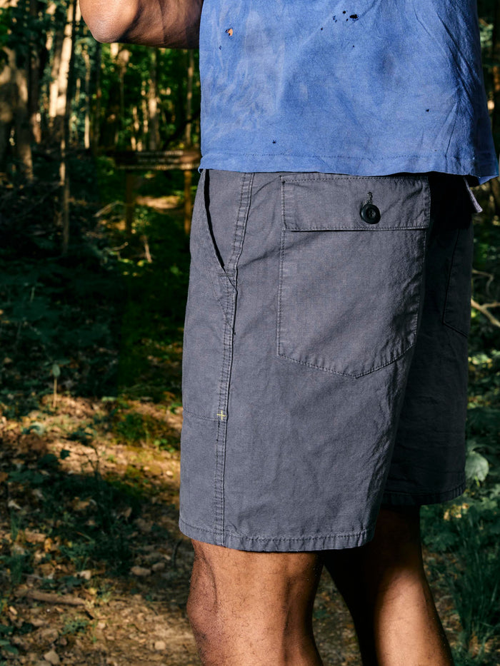Black the ripstop fatigue short in sunfaded navy