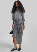 Thira Wrap Skirt - Black/White Stripe