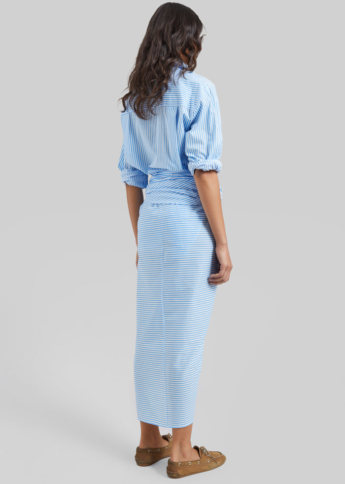 Thira Wrap Skirt - White/Light Blue