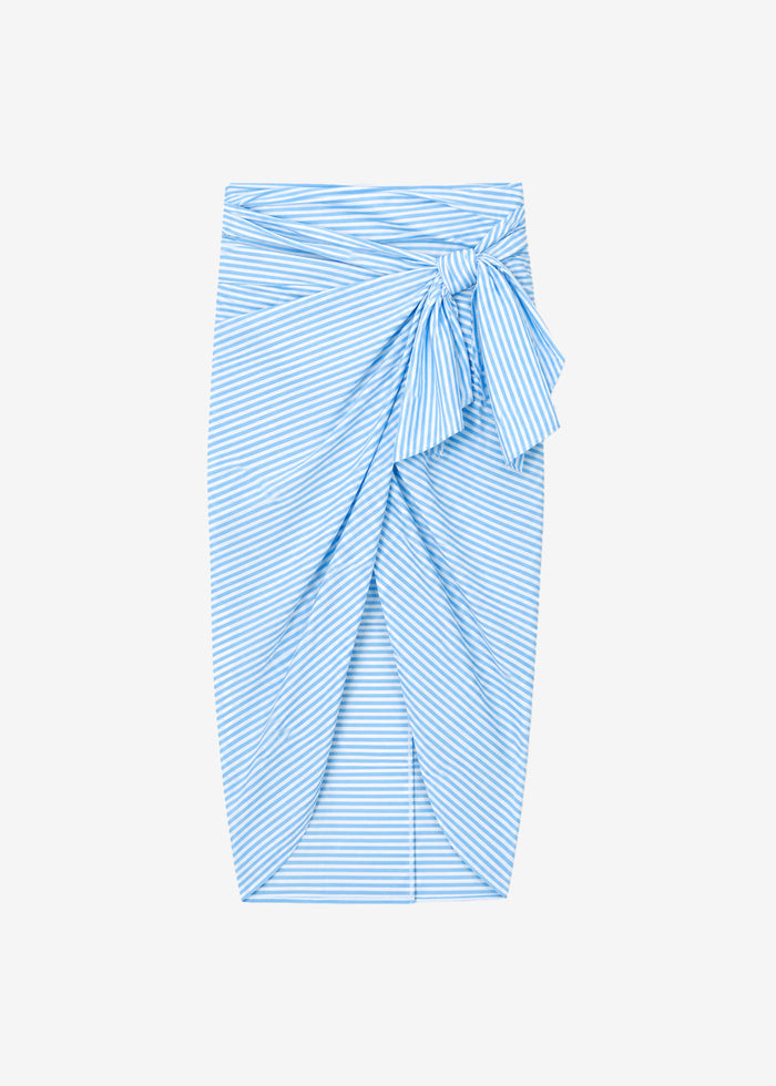 Thira Wrap Skirt - White/Light Blue
