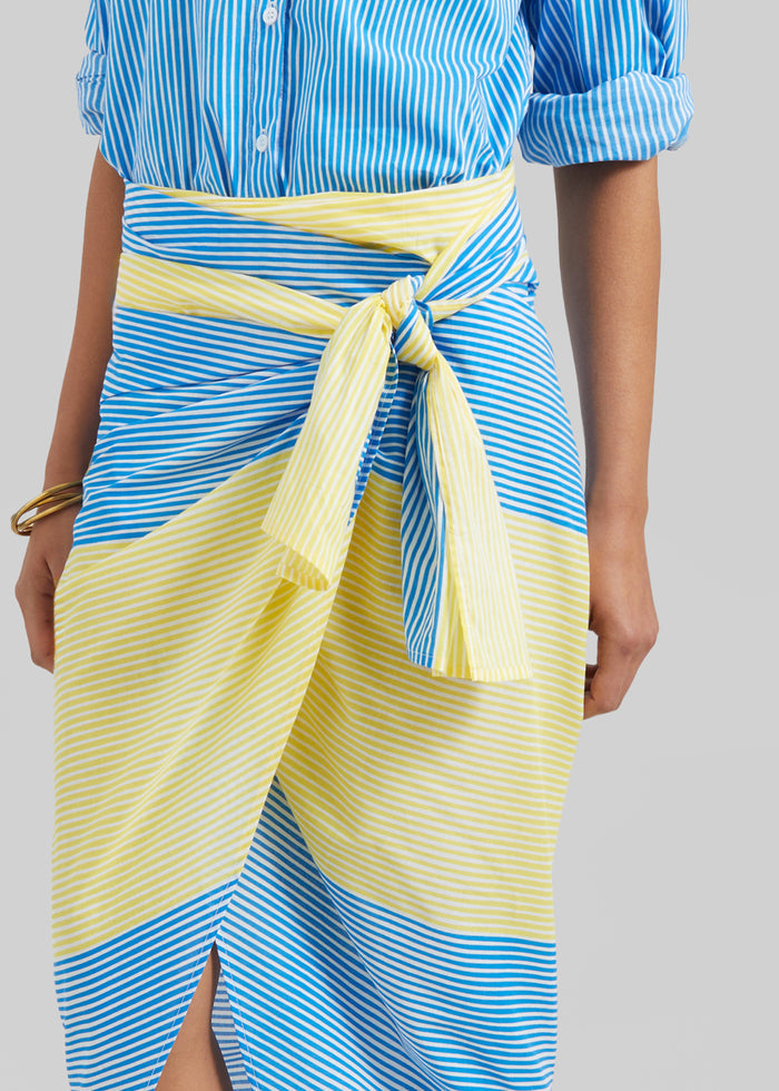 Thira Wrap Skirt - Yellow Stripe