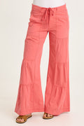 Wearables Tiered Wide Leg Drawstring Flare Ruched Pant