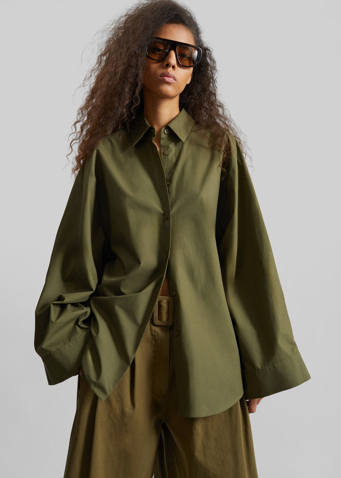 Tila Wide Sleeve Shirt - Olive