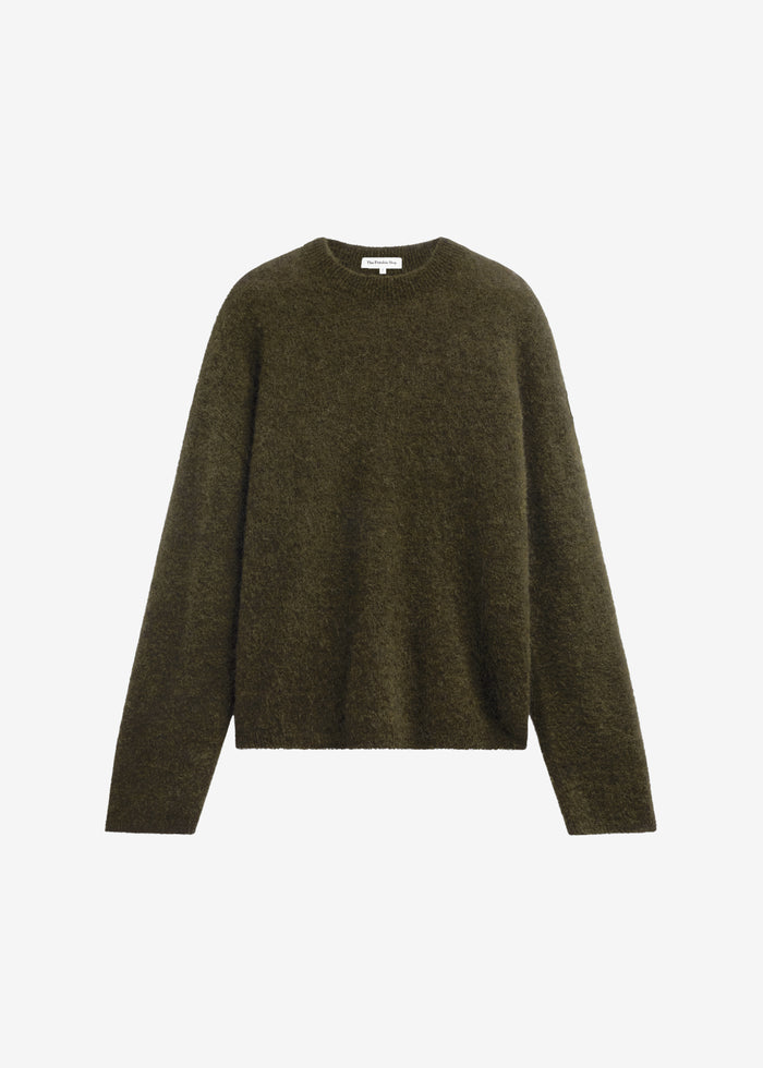 Timea Mohair Fuzzy Sweater - Dark Olive