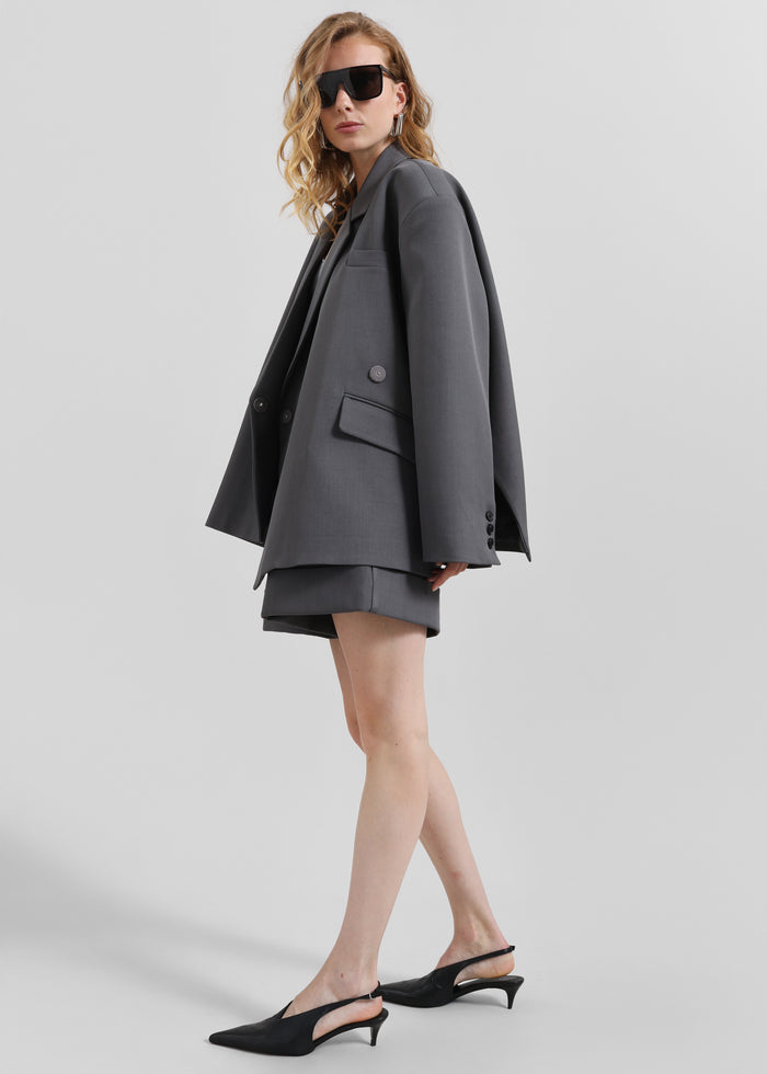 Tolmer Boxy Wrap Blazer - Storm Grey