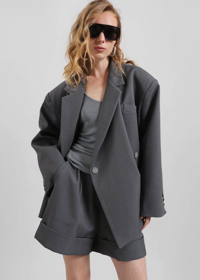 Tolmer Boxy Wrap Blazer - Storm Grey