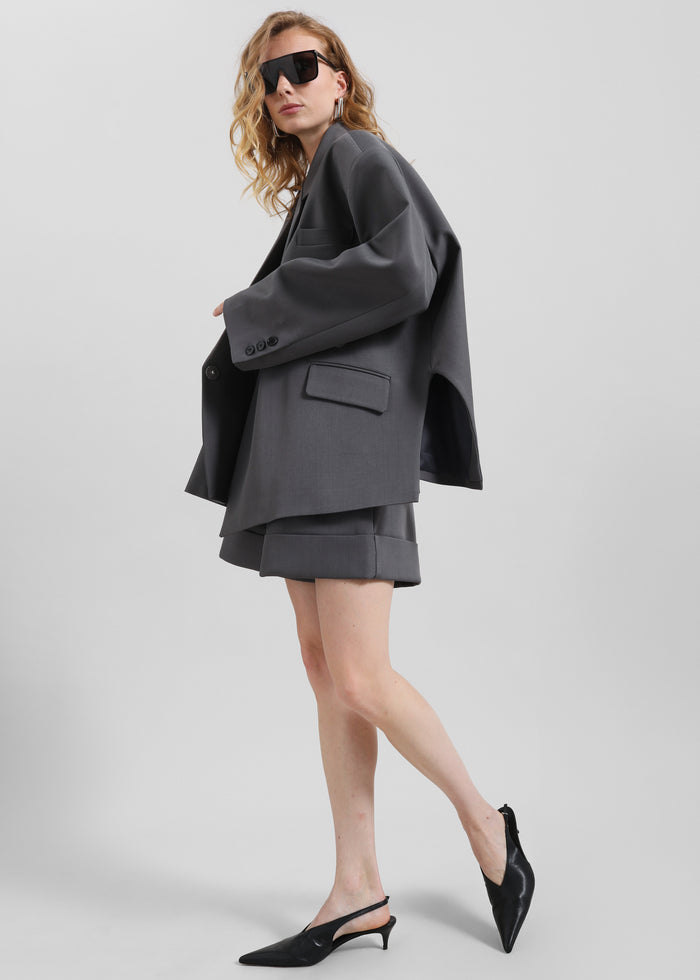 Tolmer Boxy Wrap Blazer - Storm Grey