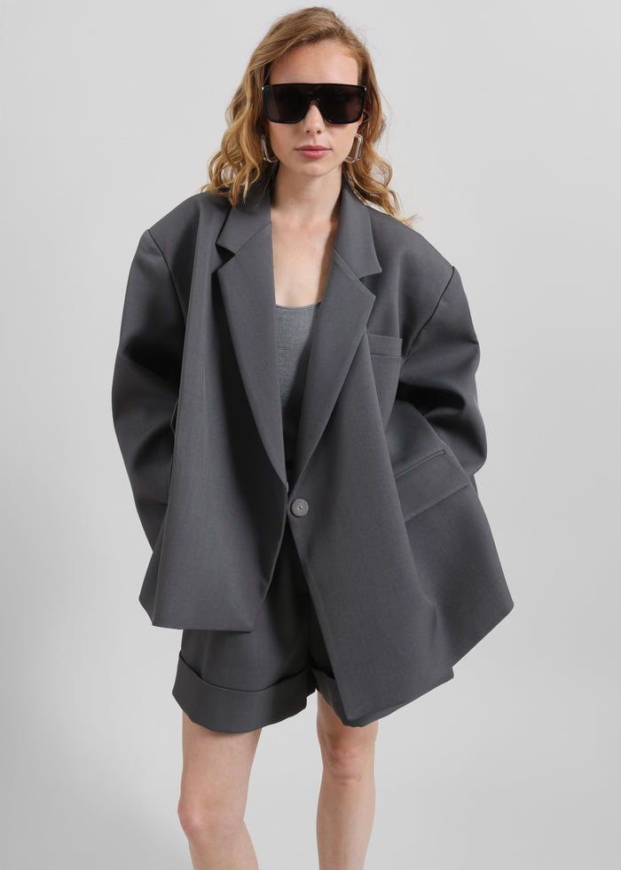 Tolmer Boxy Wrap Blazer - Storm Grey